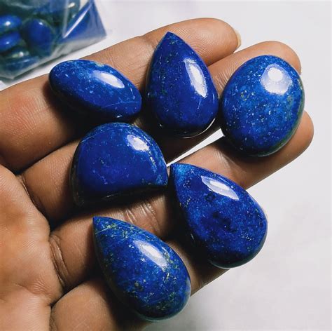 Semi Precious Stone Lapis Lazuli Stone Gemstone Cobochons Loos Etsy
