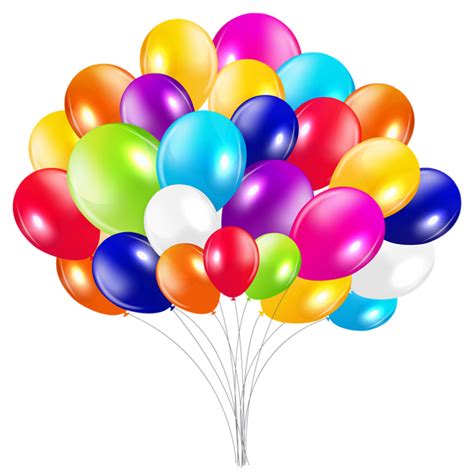 A Bunch Of Colorful Balloons Floating On Top Of Each Other In The Shape