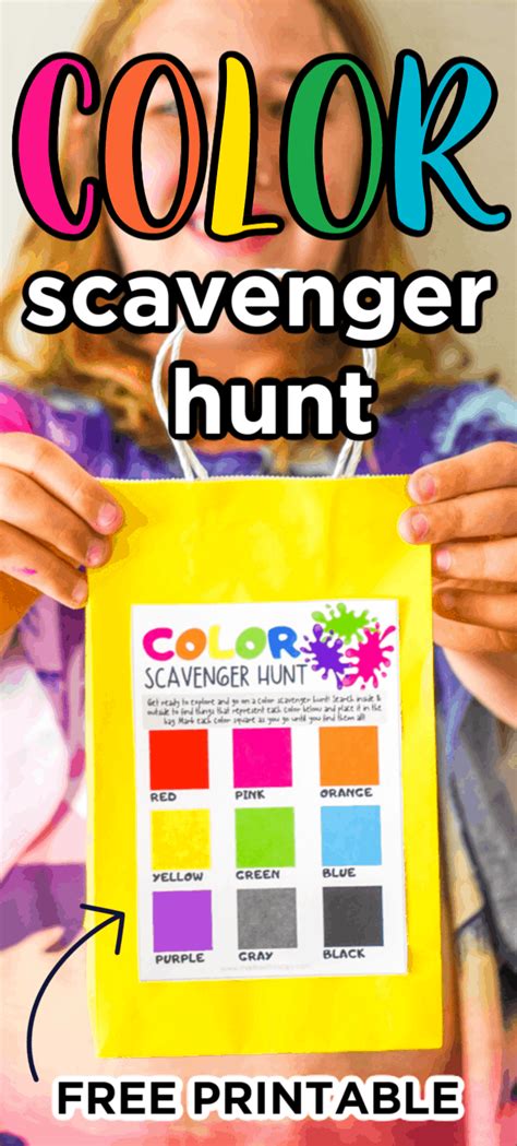 Free Printable Color Scavenger Hunt For Kids Made With Happy
