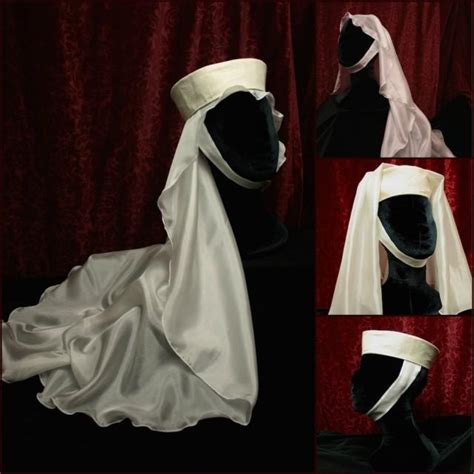 Oval Veil Wedding Veil Sheer China Silk Medieval Headdress Costume