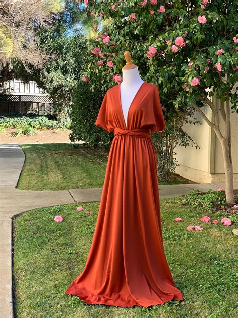 Rust Burnt Orange Bridesmaid Dress Infinity Dress Wrap Dress Etsy Uk