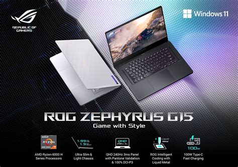 Asus Rog Zephyrus G15 Gaming Laptop Qhd 165hz Display Amd Ryzen
