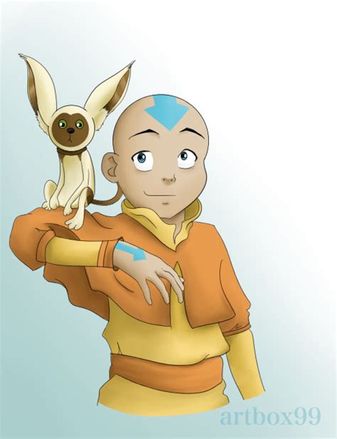 Aang And Momo By Artbox99 On Deviantart