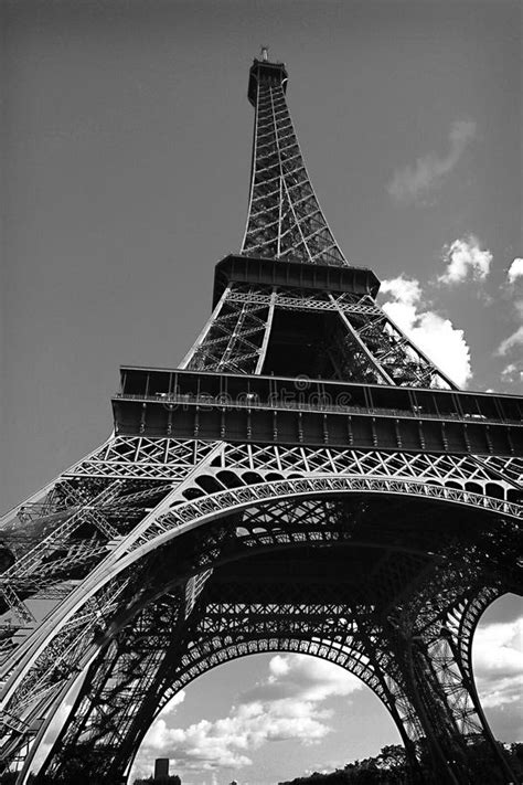 Black And White Eiffel Tower In The City Of Paris France Stock Photo