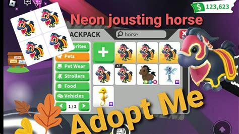 Neon Jousting Horse Adopt Me Halloween Update 🎃 Youtube