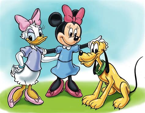 Minnie Mouse Daisy Duck And Pluto By Zdrer456 Drawing Cartoon