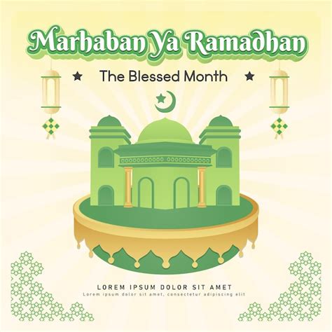 Premium Vector Banner Marhaban Ya Ramadhan Illustration Eid Mubarak