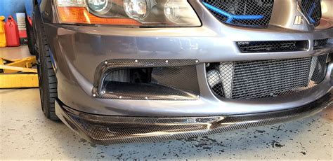 Rexpeed Carbon Front Bumper Ducts Suits Mitsubishi Evo 8 Mr Gsr