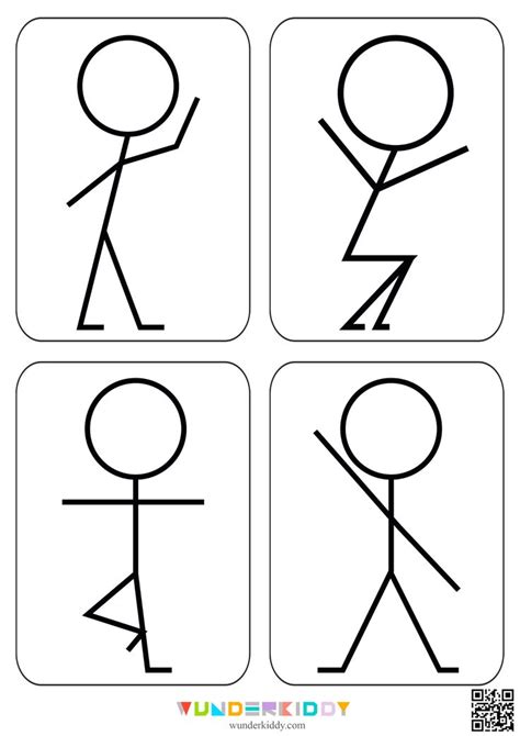 Four Stick Figures With Different Shapes And Sizes