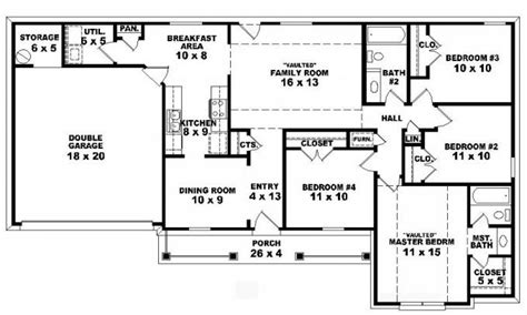 4 Bedroom House Plans Open Floor Plan