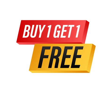 Buy 1 Get 1 Free Sale Tag Banner Design Template Vector Stock