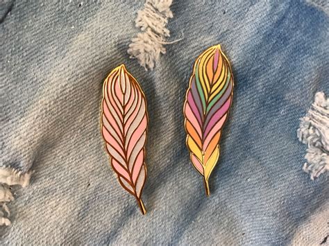 Feather Enamel Pin Feather Cute Pins Pin Patches