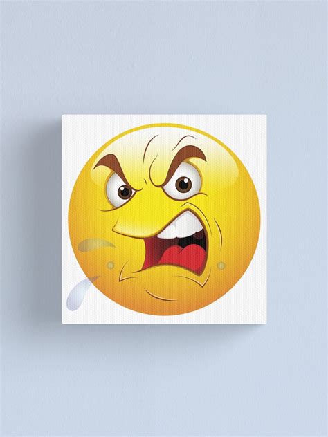 Angry Smiley Face Emoticon Canvas Print By Allovervintage Redbubble