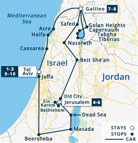 Israel Tourist Attractions Map