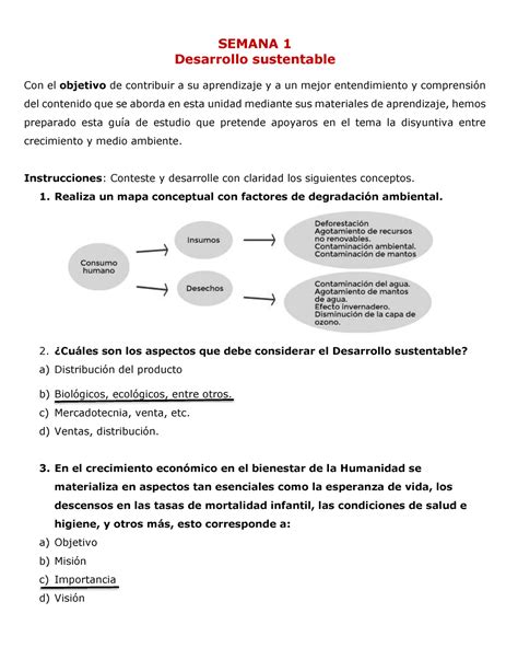 Desarrollo Sustentable Semana 1 P Utel Studocu