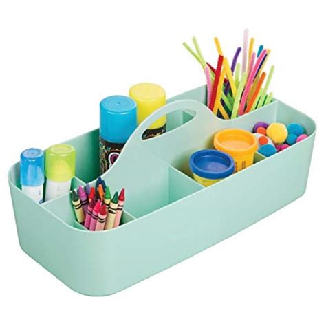 Mdesign Plastic Portable Craft Storage Organizer Caddy Tote Divided