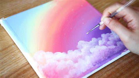 Dreamy Day 🌈rainbow Sky And Clouds Step By Step Acrylic Painting 144