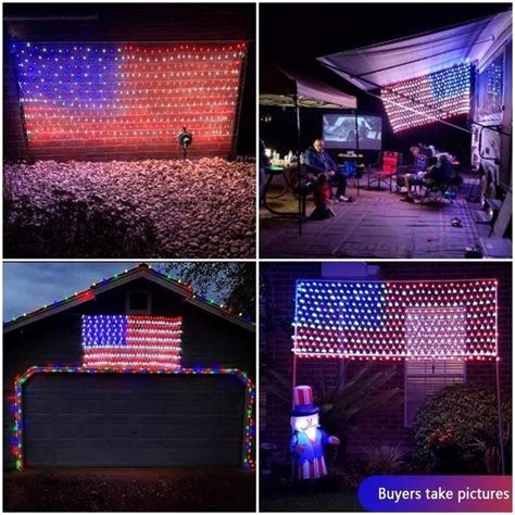 American Flag 420 Led String Lights Large American Flag Outdoor Lights