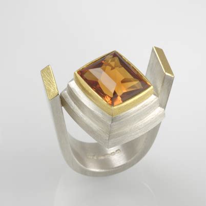 When it comes to quality nothing is better than 24 karat. Silver and 24 carat Gold Ring with Citrine | Contemporary ...