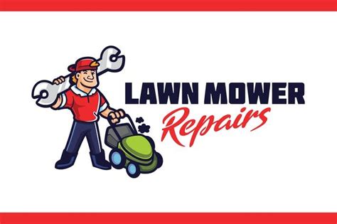 We will come to your home and repair flat tires or replace batteries, and other minor problems. Lawn Mower Machine Repair Service Mascot Logo