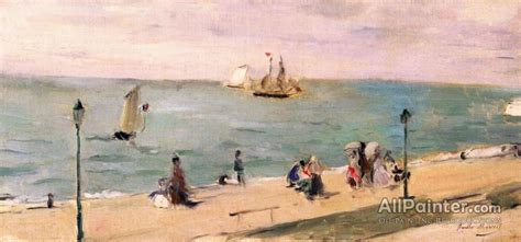 Berthe Morisot The Beach At Petit Dalles Oil Painting Reproductions For