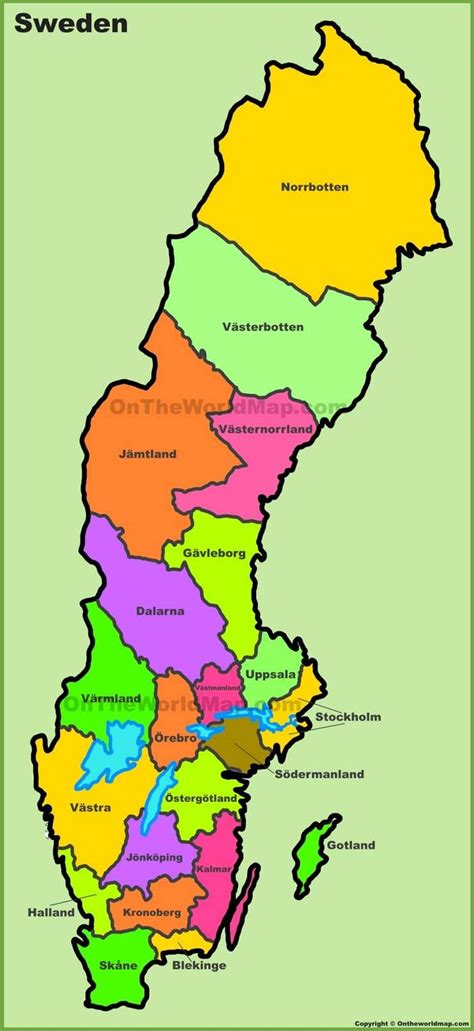 The map shows sweden and neighboring countries with international borders, the national capital the map shows the location of following swedish cities: Sweden Map