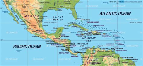 Map Of Central America Caribbean States General Map Region Of The