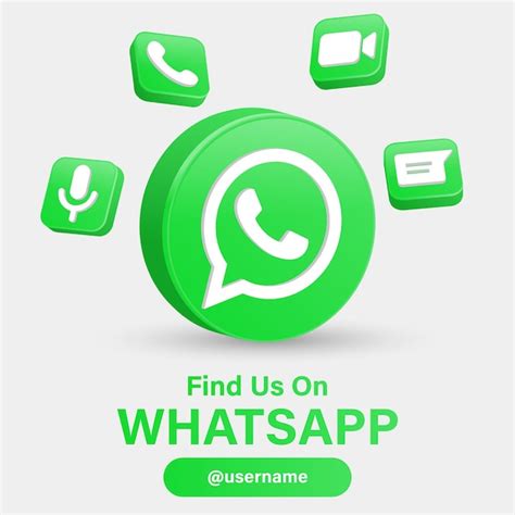 Siga Nos Nos Logotipos De Mídia Social Do Whatsapp Com Logotipo 3d Em