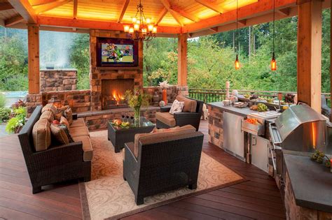 Outdoor Kitchen Designs With Fireplace