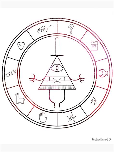 Gravity Falls Bill Cipher Wheel Space Poster For Sale By Rebellion