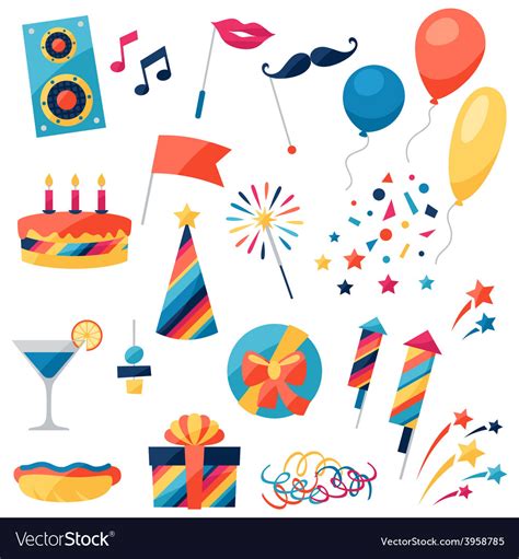 Celebration Set Of Party Icons And Objects Vector Image