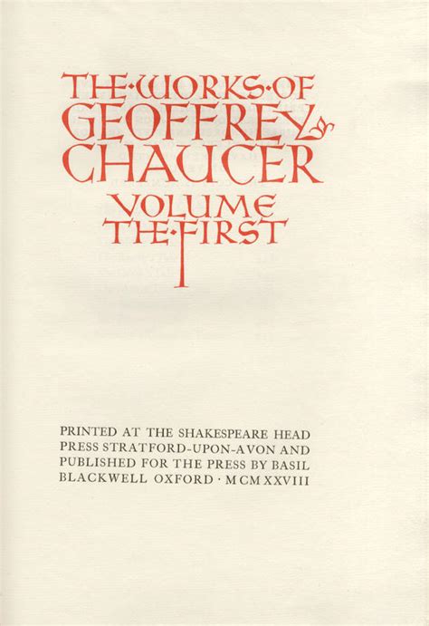 Bonhams Shakespeare Head Press Chaucer Geoffrey The Works 8 Vol