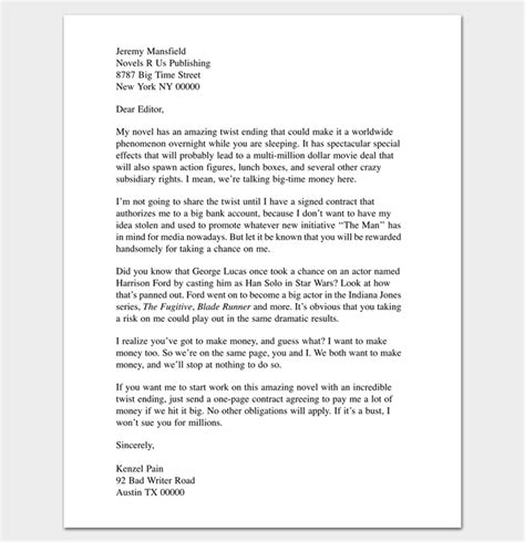 Query Letter Template 7 Formats Samples And Examples