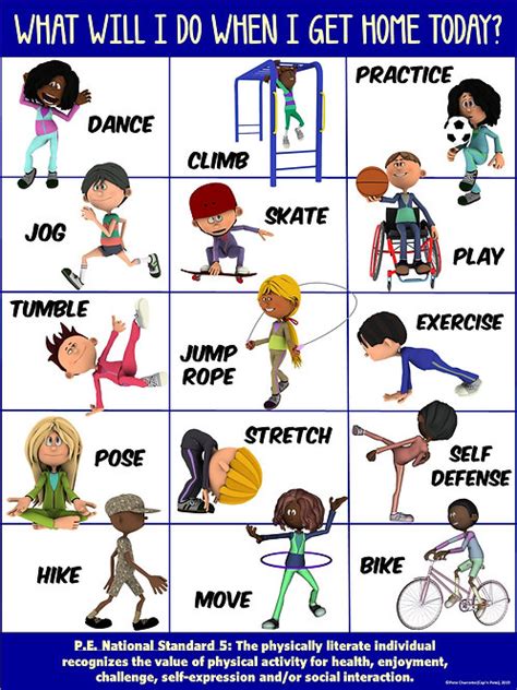 Pe Poster Valuing Physical Activity Series Home Activity Exit Check