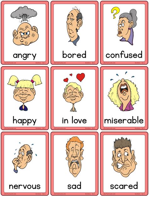 Emotions Flashcards For Adults Esl Flashcards