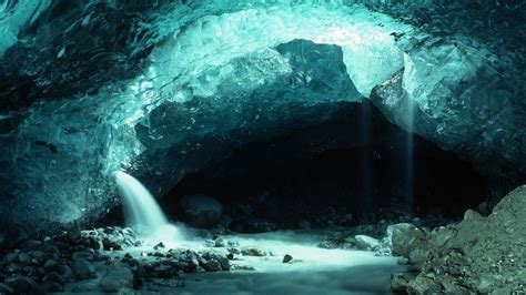 Cave Interior Iceberg Cave Nature Landscape Hd Wallpaper