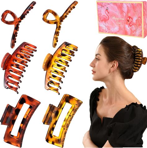 Pcs Large Claw Clips For Thick Hair Tortoise Shell Big Hair Clips