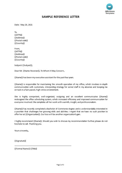 Peerless Info About Employee Reference Letter Format Resume For Pdf