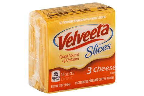 Velveeta Slices 3 Cheese Blend Cheese 16 Ct Pack - Kraft ...