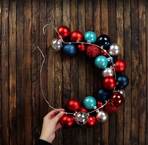 Craft A Perfect Holiday Wreath For Your Door With Xmas Ball Ornaments