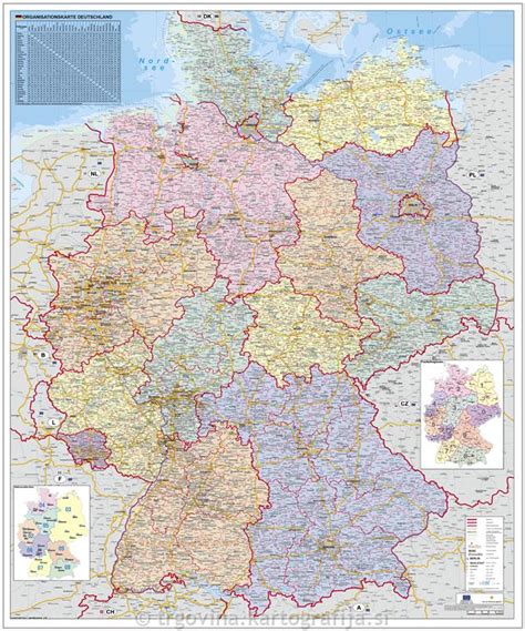 Stenska Pokrajinska Karta NemČija PiŠi BriŠi Plastifikacija
