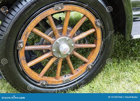 Willys Overland Touring Car 1920 Wooden Spokes Wheel Editorial Image