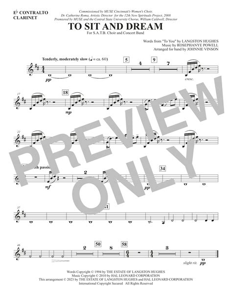 To Sit And Dream Band Accompaniment Contralto Clarinet Sheet Music