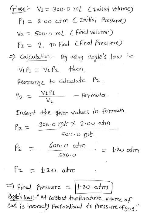 Solved Gas Laws Worksle Boyles Law Vipi V2p2 1 A Gas Sample
