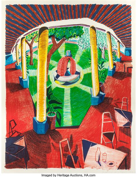 David Hockney British B 1937 View Of Hotel Well Iii From The