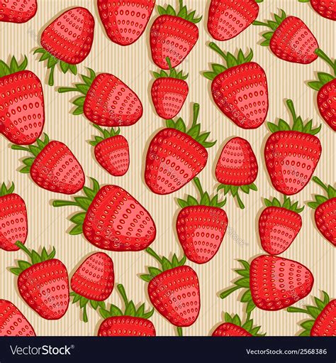 Strawberry Seamless Pattern Royalty Free Vector Image