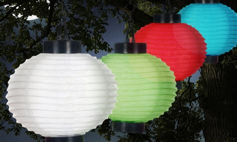 Pure Garden Outdoor Solar Chinese Lanterns 4 Pack Groupon