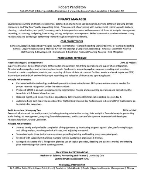 Best Finance Manager Resume Example Livecareer