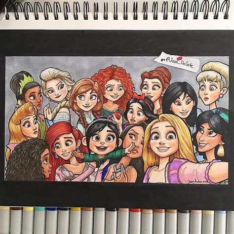 Aqui Les Dejo Mi Dibujo De Todas Las Princesas Disney Con Vanellope