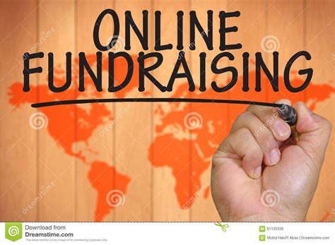 Hand Writing Online Fundraising Stock Photo Image Of Raise Give